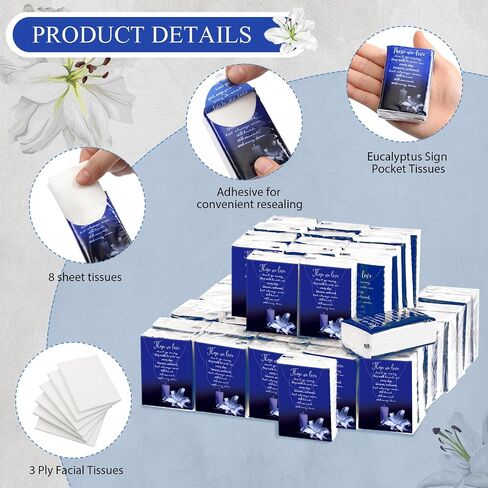 100 Packs Memorial Facial Tissues Those We Love Don't Go Away Inspirational Poem Pocket Tissues 3 Ply Tissue Napkins Packs Funerals Wedding Supplies for Family Relatives Guests, 700 Sheets (Cardinal) in Saudi Arabia