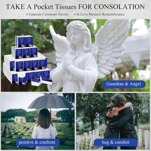 100 Packs Memorial Facial Tissues Those We Love Don't Go Away Inspirational Poem Pocket Tissues 3 Ply Tissue Napkins Packs Funerals Wedding Supplies for Family Relatives Guests, 700 Sheets (Cardinal) in Saudi Arabia
