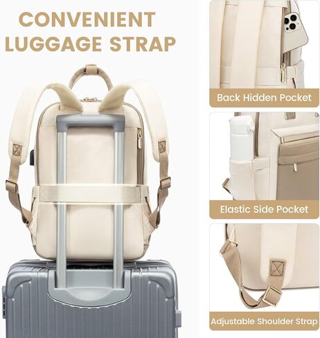 LOVEVOOK Laptop Backpack for Women 15.6 Inch Laptop Bag with USB Port, Fashion Waterproof Backpacks Teacher Nurse Stylish Travel Bags Vintage Daypacks Bookbag for College School Work in Kuwait