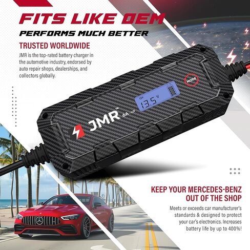 شاحن بطارية JMR لـ Mercedes-Benz AMG GT S Class G E C GLE CLS جميع النماذج المتساقطة لمكيف الشاحن (منفذ 12V CIG ، إضافة وضع الليثيوم) in Kuwait