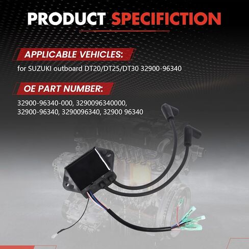 Ignition Coil Boat Engine C.D.I CDI Unit 32900-96340 32900-96310 32900-96320 32900-96330 for Suzuki Outboard Motor Ignition Pack Coil Assembly DT20 DT25 DT30 2-Stroke 20HP 25HP 30HP in Saudi Arabia