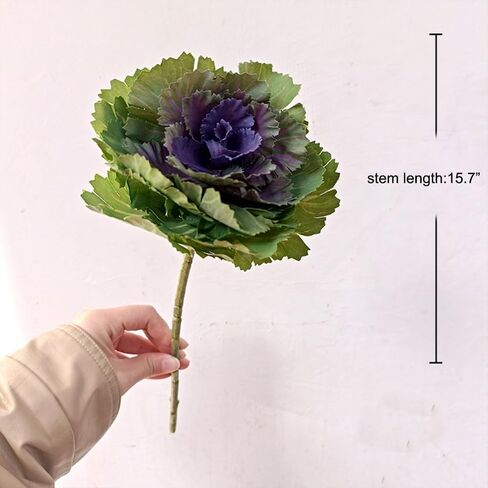 2Pcs Artificial Faux Cabbage Rose Flowers Stems Fake Silk Flower Branch for Home Decoration Wedding Kitchen Decoration (White) in Saudi Arabia
