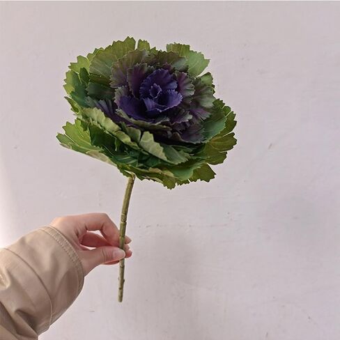 2Pcs Artificial Faux Cabbage Rose Flowers Stems Fake Silk Flower Branch for Home Decoration Wedding Kitchen Decoration (White) in Saudi Arabia