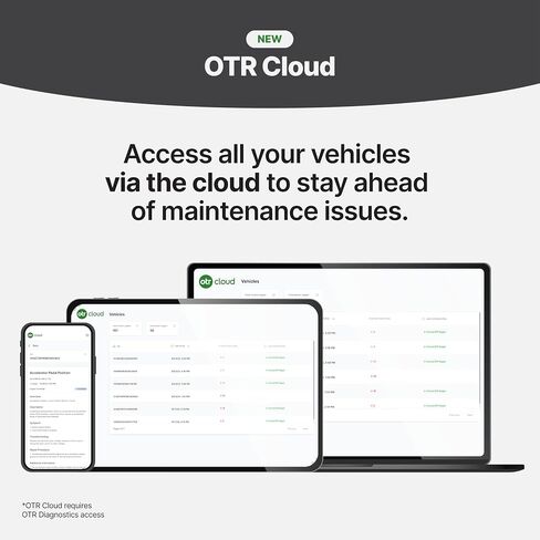 أداة مسح OTR Diagnostics HD (محول 2025 محدث): القسري القسري ، وقراءة وإعادة ضبط الأعمدة/p-codes ، والبيانات الحية ، والأوامر ثنائية الاتجاه ، وتاريخ الصدع. iOS/Android ، اشتراك لمدة عام ، دعم قسط. in Saudi Arabia