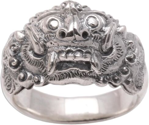 NOVICA Artisan Handmade Men's .925 Sterling Silver Ring Band Indonesia Animal Themed Dragon 'Goodness' in Saudi Arabia