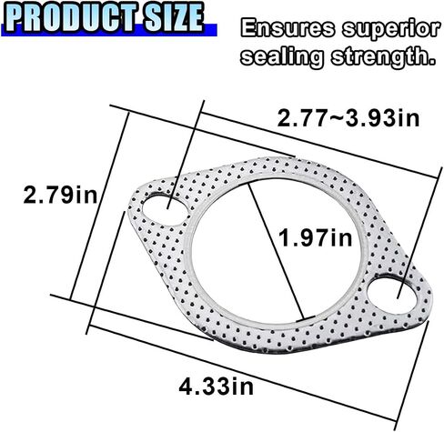 حشية عادم السيارة 2pcs ، ختم فائق 2-bolt 2.5 بوصة حشيات عادم عالية درجة الحرارة ، حشوات العادم ، إكسسوارات سيارات عادم عادم مشعب (2.5 بوصة) in Saudi Arabia