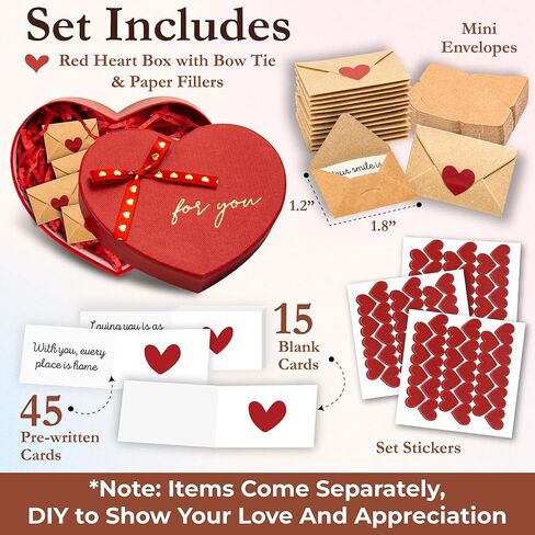 60 Love Notes For Him Her - Valentines For Him, Cute Couple Gifts For Boyfriend Birthday Gift Ideas, Mini Envelopes Lunch Notes For Husband, Long Distance Relationship Gifts For Girlfriend in Kuwait