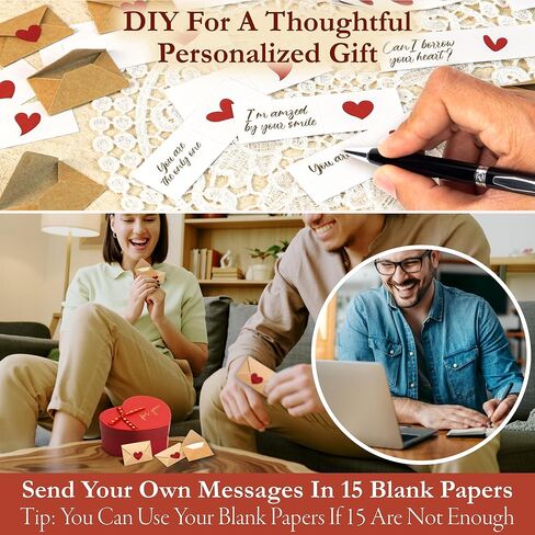 60 Love Notes For Him Her - Valentines For Him, Cute Couple Gifts For Boyfriend Birthday Gift Ideas, Mini Envelopes Lunch Notes For Husband, Long Distance Relationship Gifts For Girlfriend in Kuwait