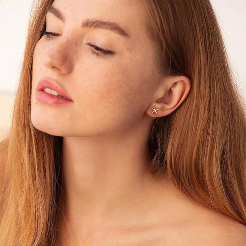 Ritach Gold Stud Earrings for Women Trendy 14K Gold Hypoallergenic Small Earrings for multiple piercing in Saudi Arabia
