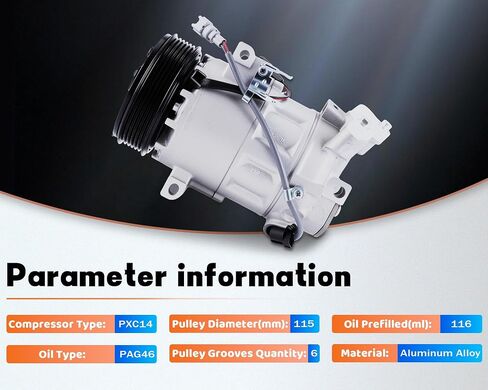 Air Conditioner A/C Compressor CO 29072C Compatible with 2013-2019 for Nissan Sentra 1.8L 2014-2015 for Nissan Tsuru 1.6L in Saudi Arabia