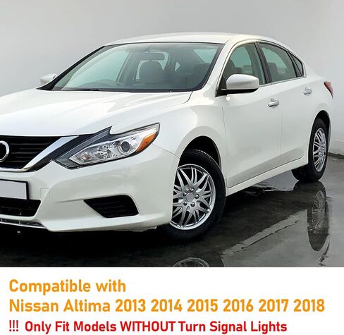 Moonlinks Compatible with Nissan Altima 2013 2014 2015 2016 2017 2018 Mirror Cover Replacement, White Mirror Cap Trim Without Turn Signal Light for Right Passenger Side in Saudi Arabia