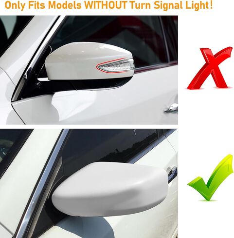 Moonlinks Compatible with Nissan Altima 2013 2014 2015 2016 2017 2018 Mirror Cover Replacement, White Mirror Cap Trim Without Turn Signal Light for Right Passenger Side in Saudi Arabia