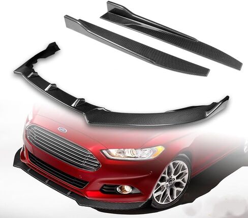 5pcs Combo الأمامية المصد قدم الجسم الشفاه + امتدادات التنورة الجانبية تم توافقها مع 2013-2016 Ford Fusion/Mondeo 2014 (Carbon) in Saudi Arabia
