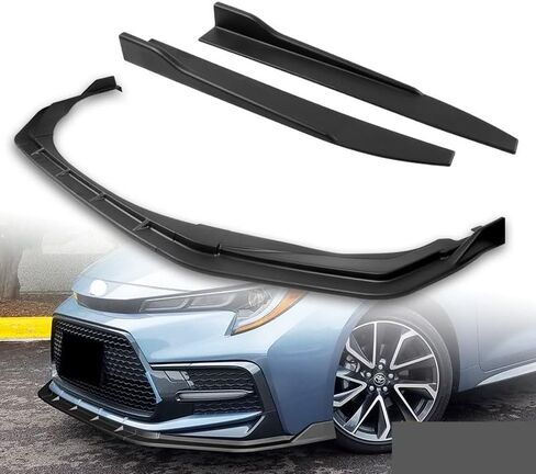 Stay-Tuned, 5PCS ABS STP-Style Front Bumper Lip Spoiler Body Kit + Universal 31" x 4" Side Skirts, Compatible with 2020-2024 Toyota Corolla XSE/SE Model Only, Exterior Accessory (Unpainted Black) in Kuwait