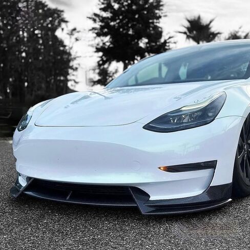 Front Bumper Lip for Model 3 2017-2023 Premium ABS Body Kit Mods Accessories (Style A, Glossy Black) in Saudi Arabia
