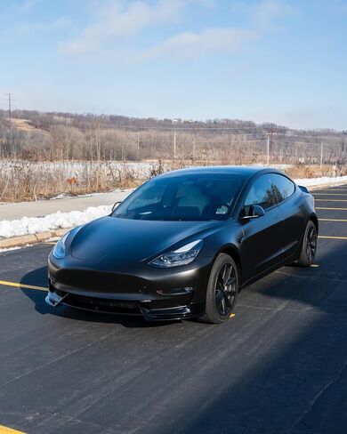 Front Bumper Lip for Model 3 2017-2023 Premium ABS Body Kit Mods Accessories (Style A, Glossy Black) in Saudi Arabia