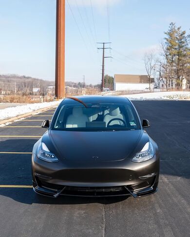 Front Bumper Lip for Model 3 2017-2023 Premium ABS Body Kit Mods Accessories (Style A, Glossy Black) in Saudi Arabia