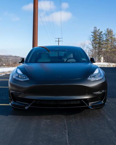 Front Bumper Lip for Model 3 2017-2023 Premium ABS Body Kit Mods Accessories (Style A, Glossy Black) in Saudi Arabia