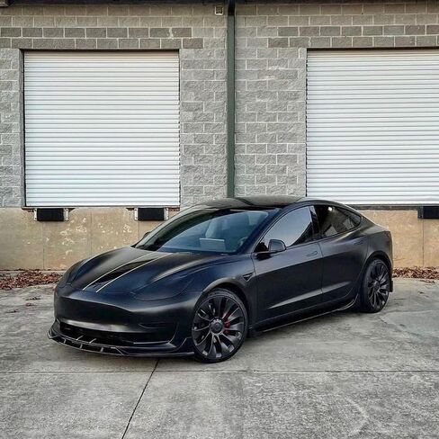 Front Bumper Lip for Model 3 2017-2023 Premium ABS Body Kit Mods Accessories (Style A, Glossy Black) in Saudi Arabia