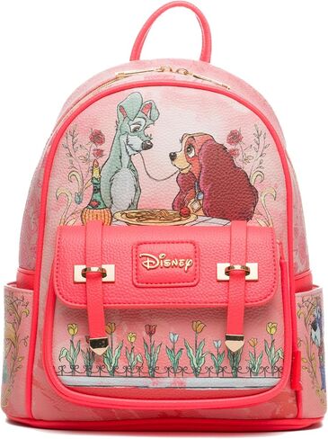 Disney Lady And The Tramp At Tony's Restaurant 11" Vegan Leather Fashion Mini Backpack in Saudi Arabia