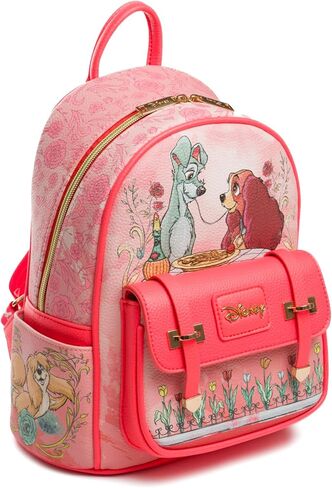 Disney Lady And The Tramp At Tony's Restaurant 11" Vegan Leather Fashion Mini Backpack in Saudi Arabia