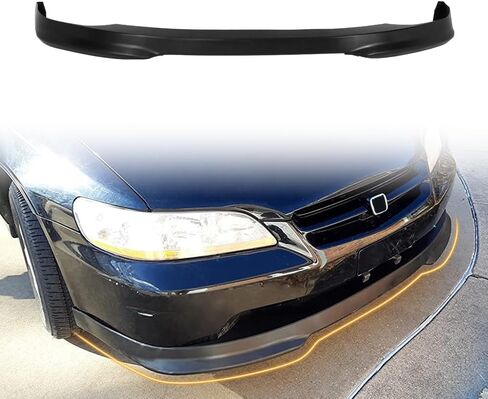 Front Bumper Lip Spoiler Compatible with 1998-2002 Honda Accord 4-Door Sedan, PU Unpainted Black TR Style Add-on Front Splitter Air Dam Chin Protector in Saudi Arabia