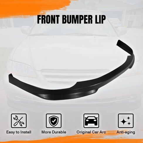 Front Bumper Lip Spoiler Compatible with 1998-2002 Honda Accord 4-Door Sedan, PU Unpainted Black TR Style Add-on Front Splitter Air Dam Chin Protector in Saudi Arabia