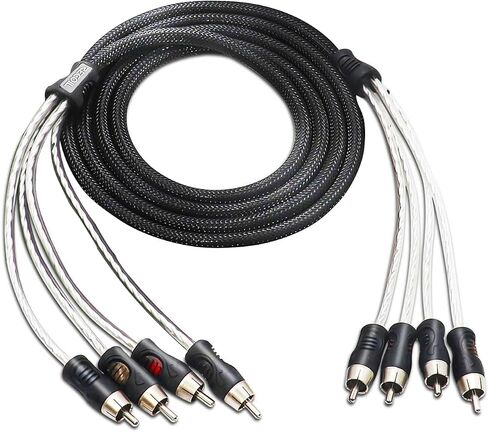 RECOIL P417 Premium 100% Oxygen Free Copper 17ft 4-Channel RCA Audio Interconnects Cable (4X RCA Male to 4X RCA Male), Double Shielded with Noise Reduction in Kuwait