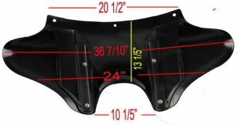 XFMT دراجة نارية الأمامية الخارجي Batwing Fairing for Harley Touring Road King Softail Dyna Honda Valkyrie Shadow Sukuzi Boulevard Yamaha V-Star ... (Gloss Black W/Smoke Windshield) in Saudi Arabia