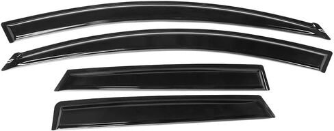 Ikon Motorsports Window Windows Agensives مع 2010-2013 Mazda 3 Hatchback ، Dark Smoke Slim Style Acrylic Rain Sun Window Show in Saudi Arabia