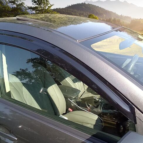 Ikon Motorsports Window Windows Agensives مع 2010-2013 Mazda 3 Hatchback ، Dark Smoke Slim Style Acrylic Rain Sun Window Show in Saudi Arabia