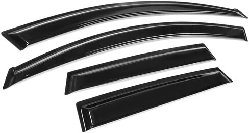 Ikon Motorsports Window Windows Agensives مع 2010-2013 Mazda 3 Hatchback ، Dark Smoke Slim Style Acrylic Rain Sun Window Show in Saudi Arabia