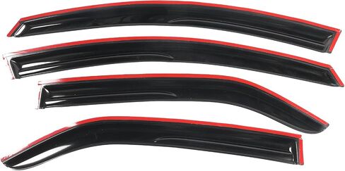 Window Visor Compatible with 2009-2013 Kia Forte Sedan, Acrylic Smoke Tinted & Semi-Transparent Sun Rain Wind Guards Shield Vent by IKON MOTORSPORTS, 2010 2011 2012 in Saudi Arabia