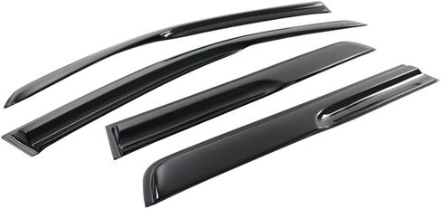 IKON MOTORSPORTS Tape On External Window Visor, Compatible with 2003-2006 Mitsubishi Outlander, Acrylic Smoke Tinted & Semi-Transparent Sun Rain Shade Guard Wind Vent Air Deflector in Saudi Arabia