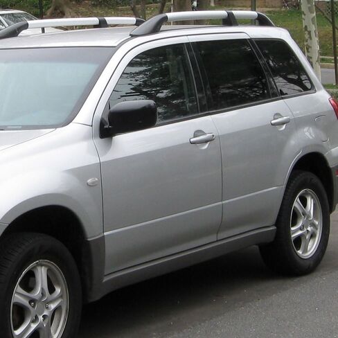 IKON MOTORSPORTS Tape On External Window Visor, Compatible with 2003-2006 Mitsubishi Outlander, Acrylic Smoke Tinted & Semi-Transparent Sun Rain Shade Guard Wind Vent Air Deflector in Saudi Arabia