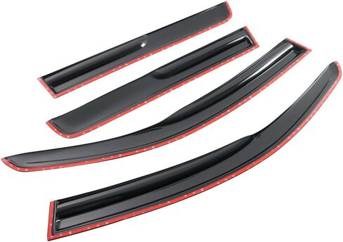 IKON MOTORSPORTS Tape On External Window Visor, Compatible with 2003-2006 Mitsubishi Outlander, Acrylic Smoke Tinted & Semi-Transparent Sun Rain Shade Guard Wind Vent Air Deflector in Saudi Arabia