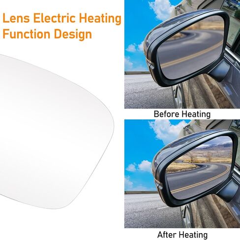 Moonlinks Right Passenger Side Heated Mirror Glass Compatible with Honda Odyssey 2018 2019 2020 2021 2022 2023 2024 Exterior Mirror Glass Replaces for 76203-THR-A11 HO1325121 Right Side in Kuwait