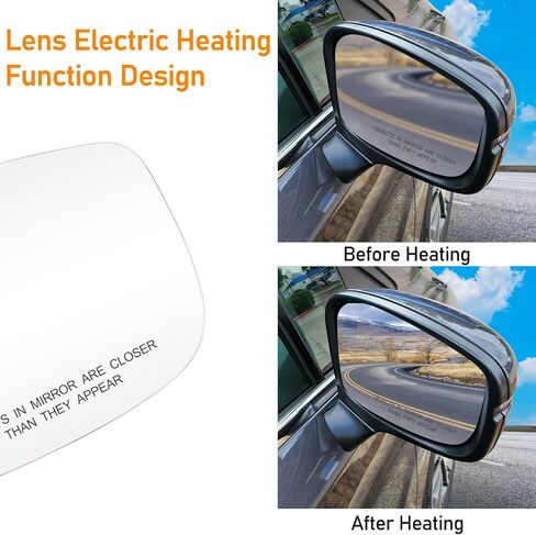 Moonlinks Right Passenger Side Heated Mirror Glass Compatible with Honda Odyssey 2018 2019 2020 2021 2022 2023 2024 Exterior Mirror Glass Replaces for 76203-THR-A11 HO1325121 Right Side in Kuwait