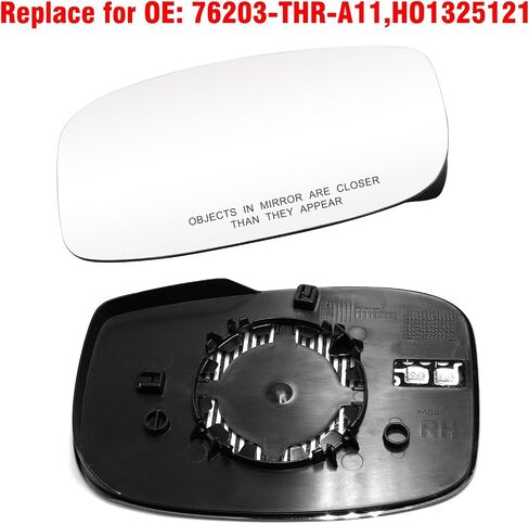 Moonlinks Right Passenger Side Heated Mirror Glass Compatible with Honda Odyssey 2018 2019 2020 2021 2022 2023 2024 Exterior Mirror Glass Replaces for 76203-THR-A11 HO1325121 Right Side in Kuwait