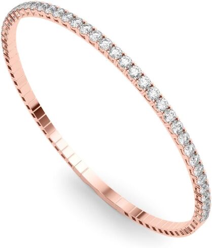 14K Gold Half Flexi Bangle Bracelet Lab Created Diamond for Women (F, VS2) in Saudi Arabia