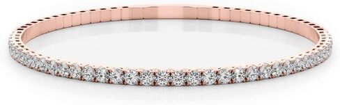 14K Gold Half Flexi Bangle Bracelet Lab Created Diamond for Women (F, VS2) in Saudi Arabia