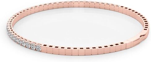 14K Gold Half Flexi Bangle Bracelet Lab Created Diamond for Women (F, VS2) in Saudi Arabia