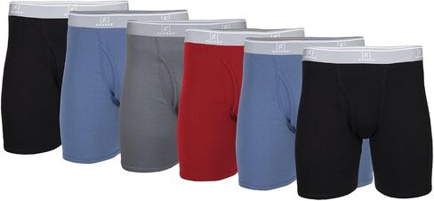 George Men's Moisture Wicking Regular Leg Boxer Briefs, 6-Pack in Saudi Arabia