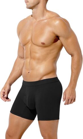 Arjen Kroos Mens Cotton Boxer Briefs Breathable Pouch Underwear with Opening Fly 3 Pack in Saudi Arabia