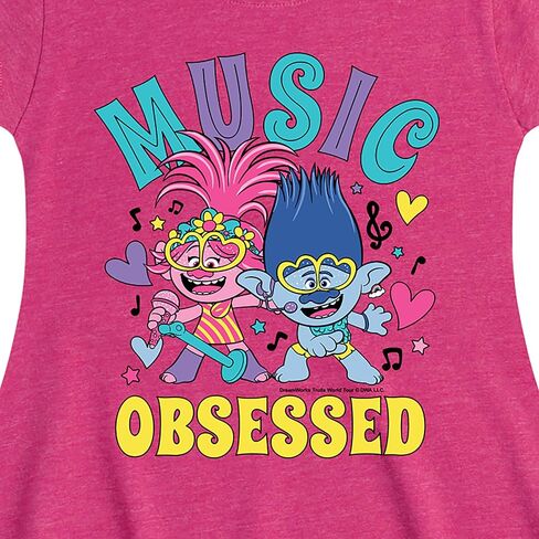 HYBRID APPAREL Trolls - Music Obsessed Poppy and Branch - Toddler & Youth Girls Fit & Flare Dress in Saudi Arabia