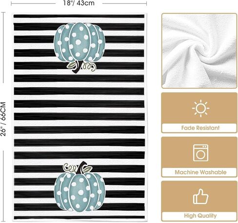 Artoid Mode Orange Polka Dot Stripes Hello Pumpkin Fall Kitchen Towels Dish Towels, 18x26 Inch Farmhouse Decoration Hand Towels Set of 2 in Saudi Arabia