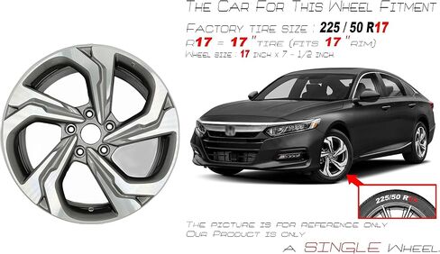For Honda Accord OEM Design Wheel 17" 17x7.5 2018-2021 Machined Grey Single Replacement Rim in Saudi Arabia