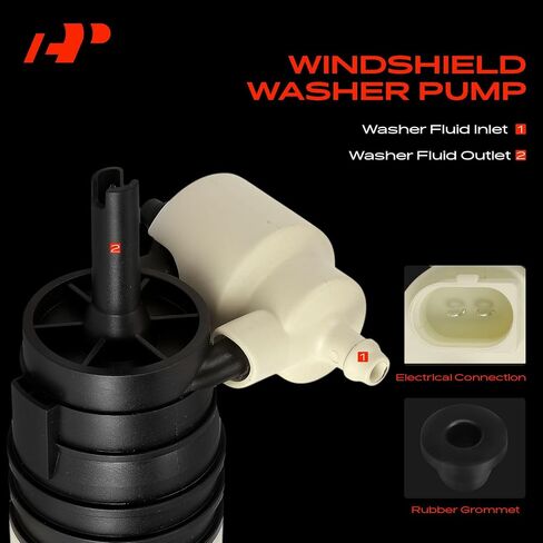 A-Premium Windshield Washer Pump Compatible with Ford F-Super Duty, Escape & Chevy Equinox & Jeep Wrangler & Honda Pilot & GMC Terrain & Acura MDX & Mercedes-Benz E400 & Chrysler Pacifica & Lincoln in Saudi Arabia
