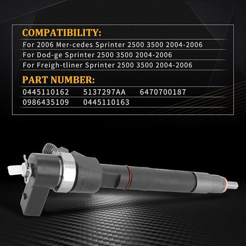 Dokili Diesel Fuel Injector Compatible with Mercedes Dodge Freightliner Sprinter 2500 3500 OM647 2.7L Replace# 0445110162 6470700187 68001837AA in Saudi Arabia