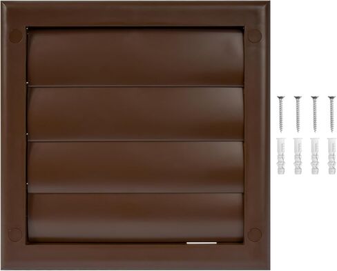 ø4 بوصة - عبوة من 4 - أغطية فتحات عادم مربعة سوداء - غطاء فتحة تهوية للمجفف - غطاء فتحة تهوية مع مصاريع - شبكة هواء بلاستيكية أحادية الاتجاه - فتحات لولبية مخفية in Kuwait